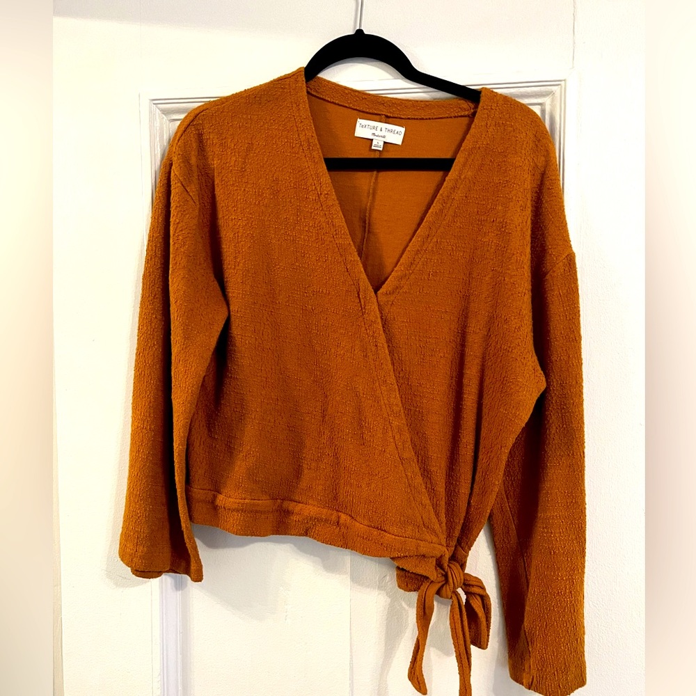Madewell Orange Tie top in Large.